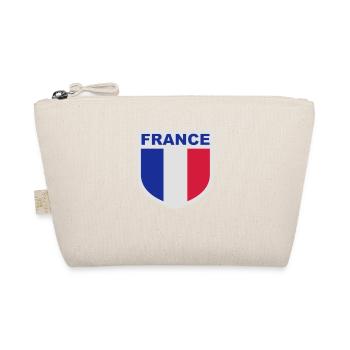 France Text Emblem Wappen Französische Flagge - Bio-Täschchen - Natur - Vorne