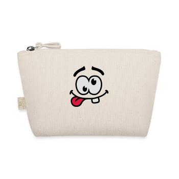 Crazy Smiley Face - Organic Pouch - nature - Front