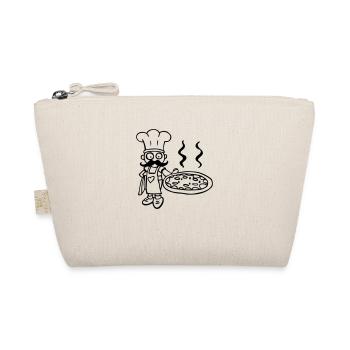 funny drawing of chef pizza pizzeria - Organic Pouch - nature - Front