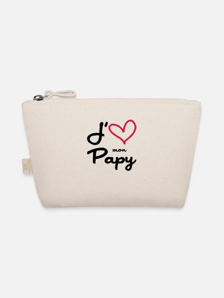 J'aime mon Papy / Grand-Père / Naissance / Bébé - Trousse biologique - nature - Devant