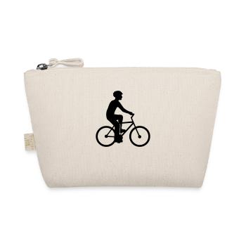 fahrrad fahren silhouette fahrradfahrer schnell ra - Bio-Täschchen - Natur - Vorne