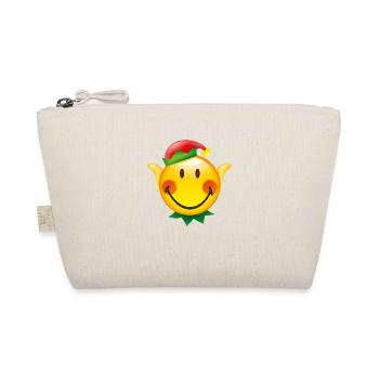 Smiley Glossy Christmas Elf - Organic Pouch - nature - Front