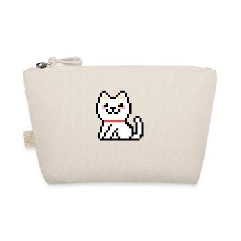 8-BIT WHITE CAT - Organic Pouch - nature - Front
