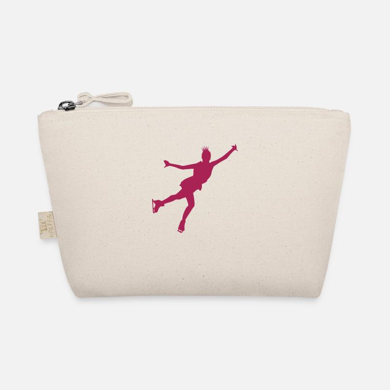 eiskunstlauf eiskunstläuferin silhouette - Bio-Täschchen - Natur