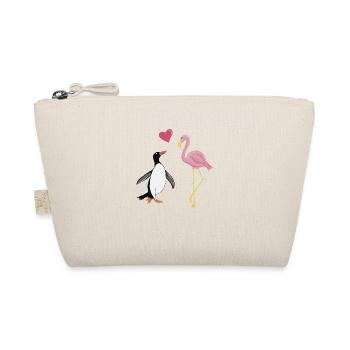 Pinguin und Flamingo BFFs - Bio-Täschchen - Natur - Vorne
