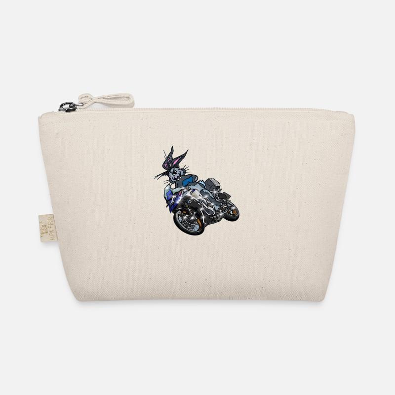 Hase Motorrad - Bio-Täschchen - Natur