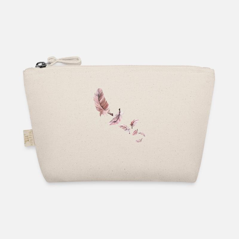 Sieben rosa Flamingofedern Bio-Täschchen
