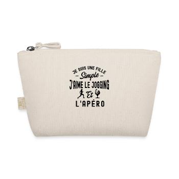humour jogging et apéro - fille simple - Trousse biologique - nature - Devant