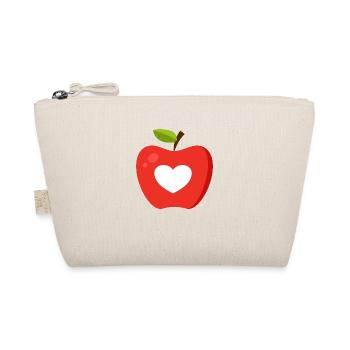 Red apple with heart as a gift idea motif - Organic Pouch - nature - Front