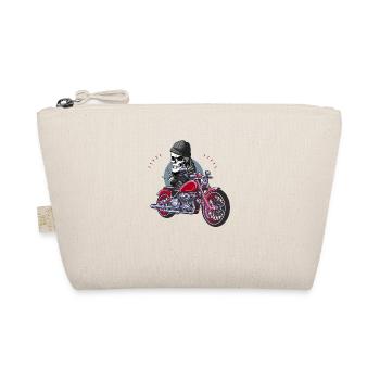 Skull, Rock n Roll and Motorcycle - Organic Pouch - nature - Front