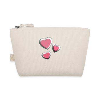 three Hearts - Organic Pouch - nature - Front