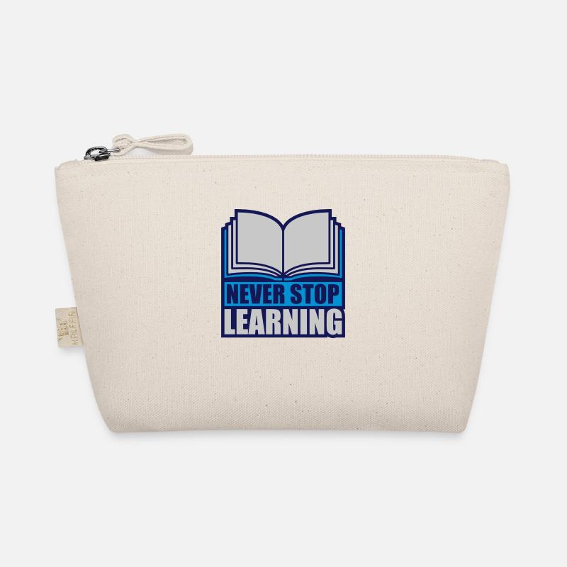never stop learning Zitat Bio-Täschchen