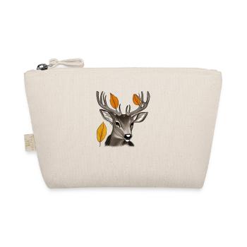 Deer head in autumn Deer antlers Goat Fawn 4 - Organic Pouch - nature - Front
