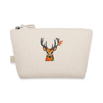 Deerhead in autumn Deer Antlers Goat Fawn 2 - Organic Pouch - nature - Front