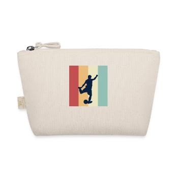 Fußballer mit Vintage-Farbe - Bio-Täschchen - Natur - Vorne