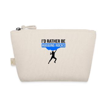 I'd Rather Be Hugging Rocks Bouldering Climbing Cl - Bio-Täschchen - Natur - Vorne
