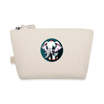 Little Elephant Cartoon Cute Adventure 16 - Organic Pouch - nature - Front