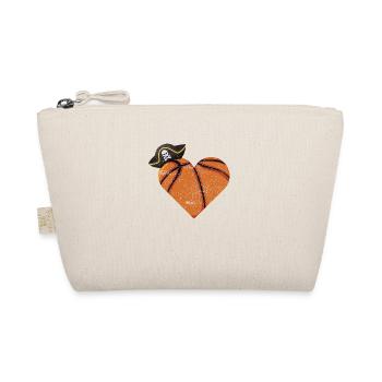 Basketball Heart Pirate Gift - Organic Pouch - nature - Front