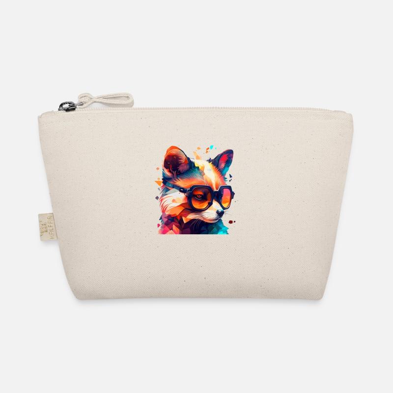 Fuchs im grellen Neon Disco Licht als Trend Design Bio-Täschchen