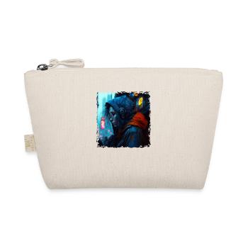 Neon cyberspace character in bright neon light - Organic Pouch - nature - Front