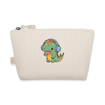 Kawaii Cute Happy Colorful Dino avec des écouteurs - Trousse biologique - nature - Devant