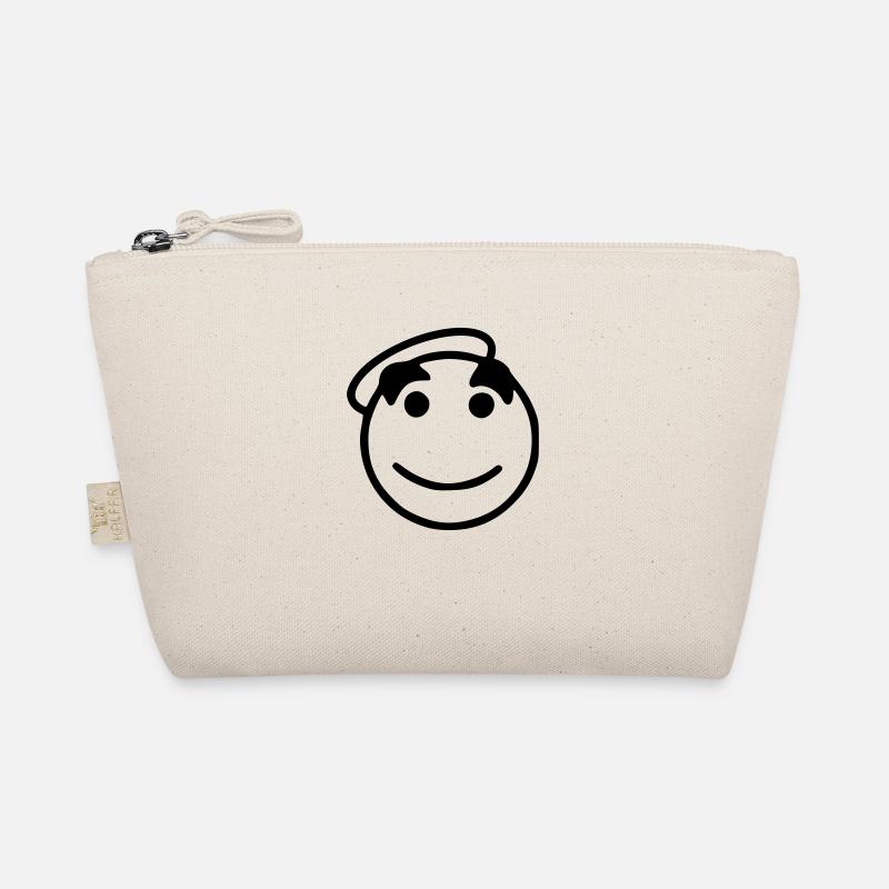 Emoji Skizze glücklich schwarz Bio-Täschchen