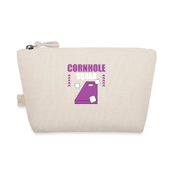 Cornhole Squad Sack Tossing Hobby Sports Fun - Organic Pouch - nature - Front
