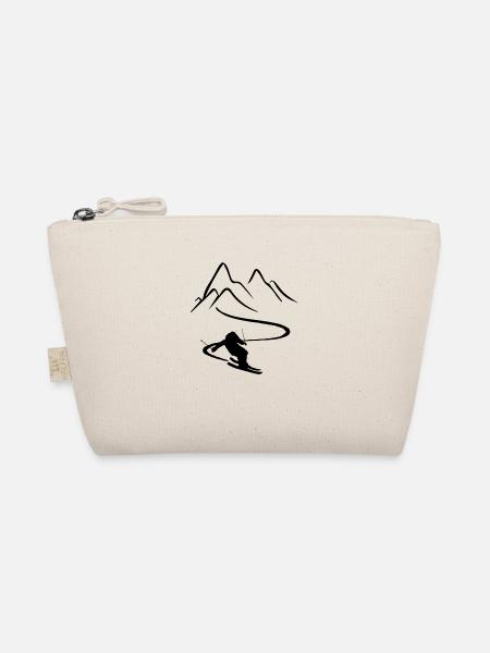 Skiing skiing ski motif for skiers - Organic Pouch - nature - Front