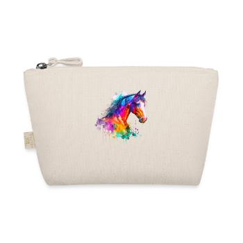 Idée Passion Chevaux Cavalier Aquarelle Splash Art - Trousse biologique - nature - Devant