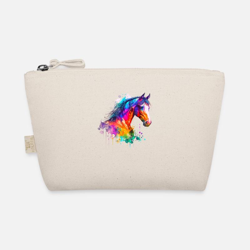 Idée Passion Chevaux Cavalier Aquarelle Splash Art Trousse biologique