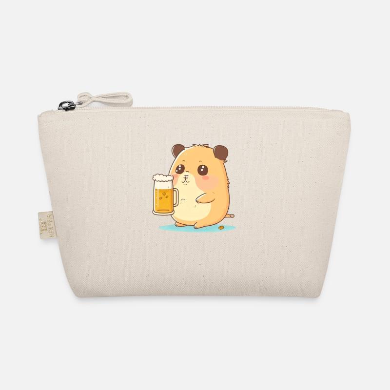 Cute Fat Beer Drinking Hamster Organic Pouch