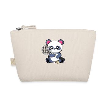 Panda Bear Playing Badminton Hobby Sports - Organic Pouch - nature - Front