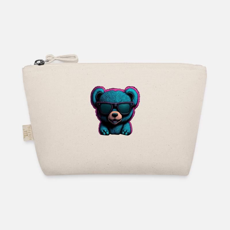 COOLER TEDDYBÄR MIT SONNENBRILLE - Bio-Täschchen - Natur