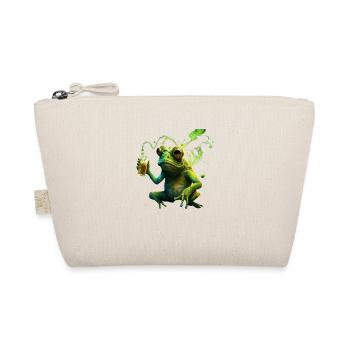 Funny frog enjoying his beer - Organic Pouch - nature - Front