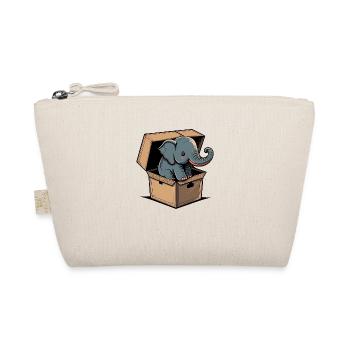 Cute elephant in a box - Organic Pouch - nature - Front