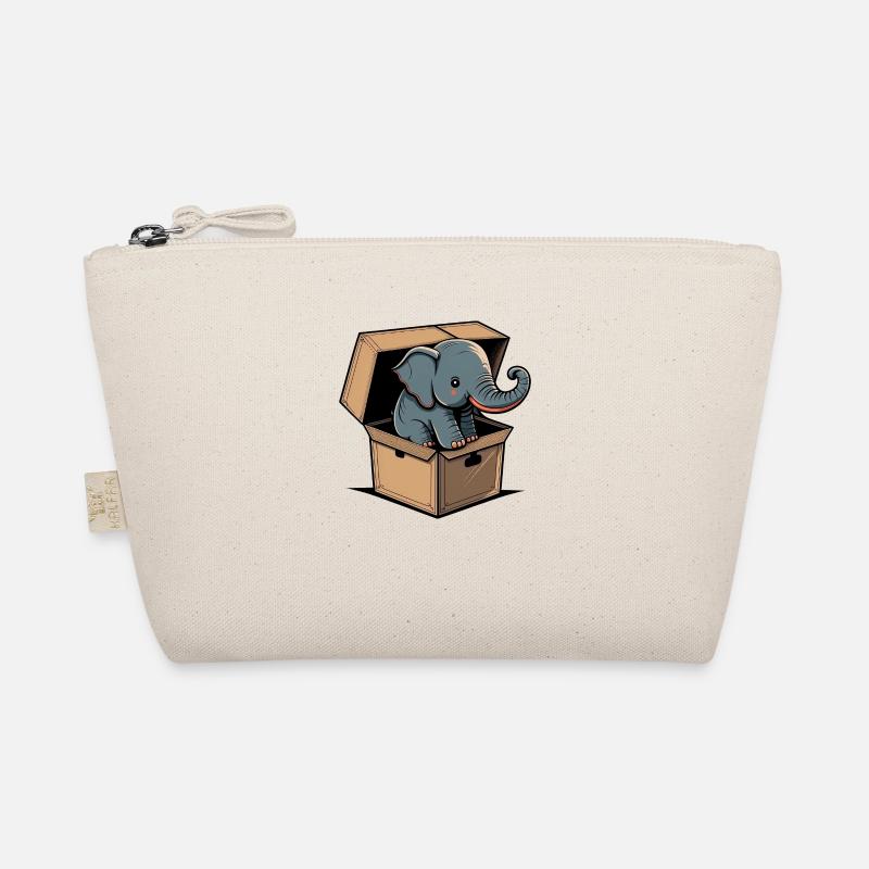 Cute elephant in a box Organic Pouch