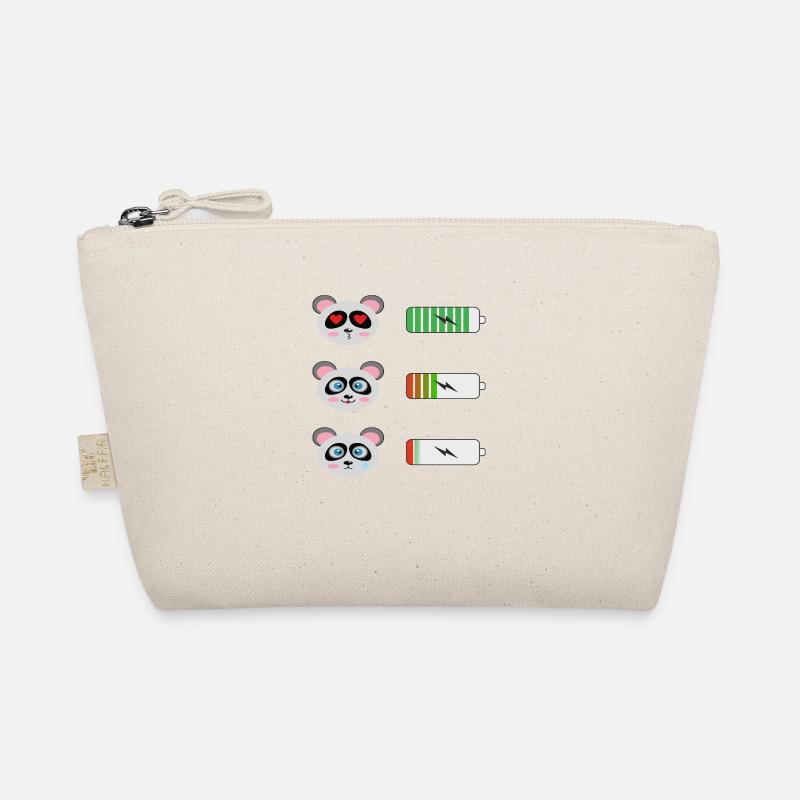Panda Batterie Shirt - Bio-Täschchen - Natur
