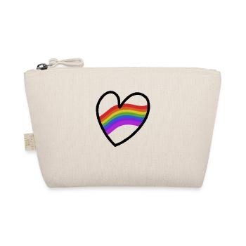 LGBTQ+ Heart Regenbogenfahne - Bio-Täschchen - Natur - Vorne