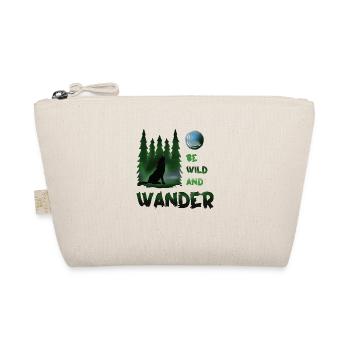 Be wild and wander Wolf - Organic Pouch - nature - Front