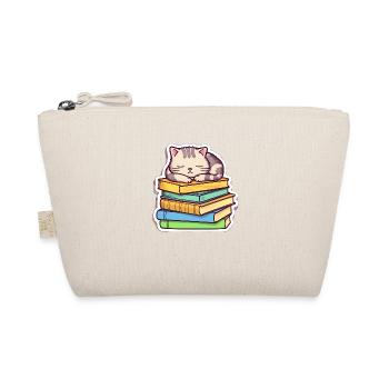 Sleeping Book Cat - Organic Pouch - nature - Front