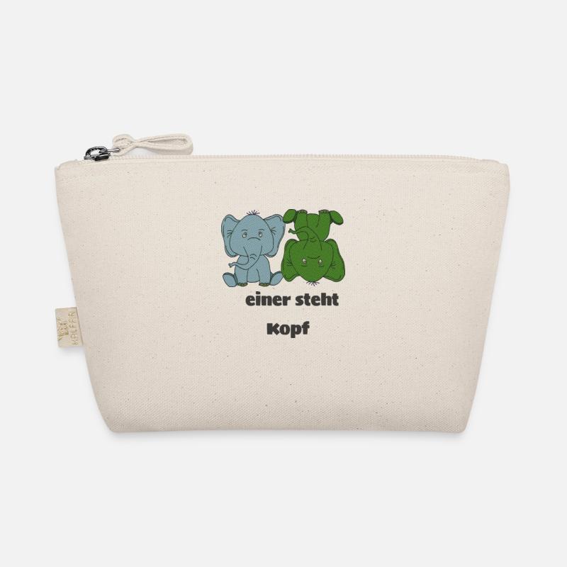 elefanten einer steht kopf Bio-Täschchen