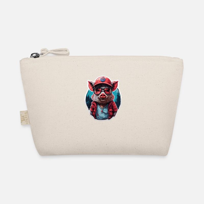 Wild Boar Cool Cute Baseball Cap and Sunglasses Organic Pouch