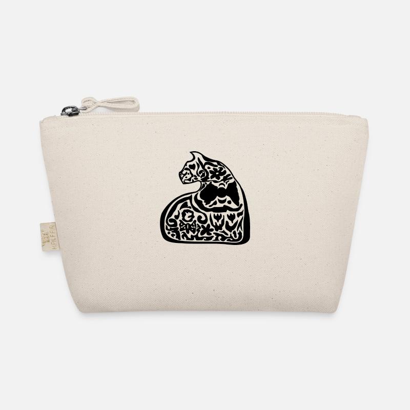 Elegant cat shape - Organic Pouch - nature