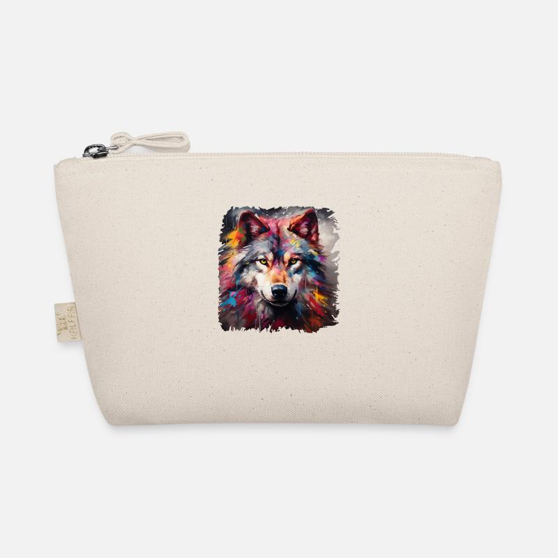 Geschenk Wikinger Wolf Krafttier Schamane Odin Bio-Täschchen