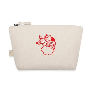 Weihnachtsmann Rentier - Bio-Täschchen - Natur - Vorne