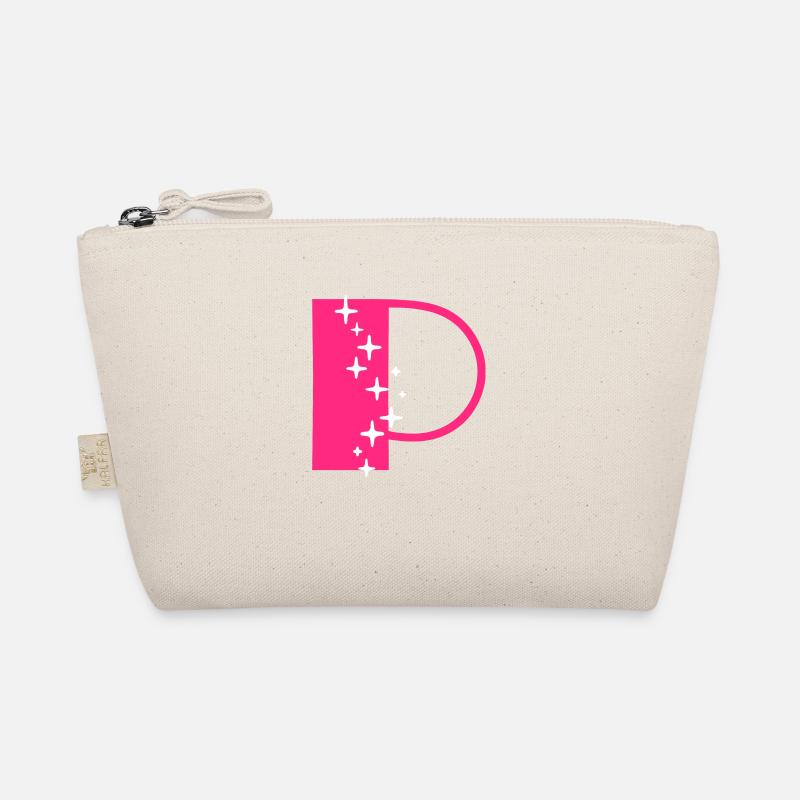 Letter P Glitter Organic Pouch