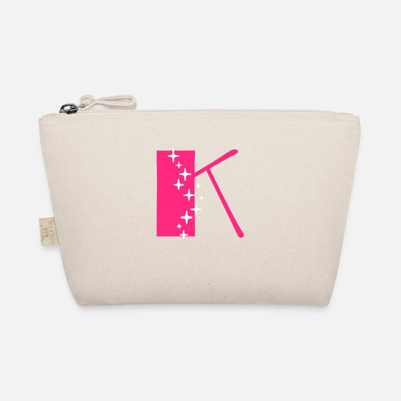 Letter K Glitter Organic Pouch
