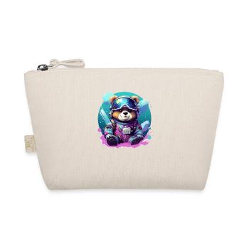 Cute Baby Bear in Winter Look Gift Teddy Bear - Organic Pouch - nature - Front
