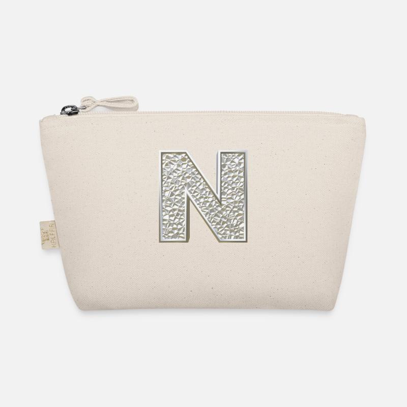 N, letter, letter N, initial, initial N, monogram, Organic Pouch