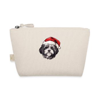 Tête de Noël de chien bichon havanais - Trousse biologique - nature - Devant